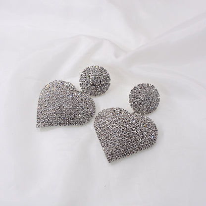 Love Earrings Women Long Earrings Large Silver Needle Earrings Women