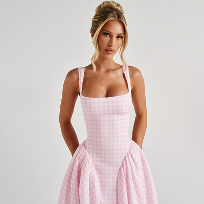 Fashion French Style Fresh European And American Strap Dress Women