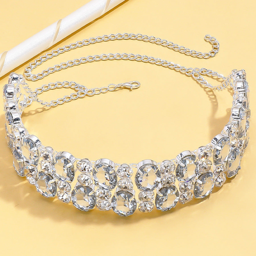 Hollow Jeweled All-match Rhinestone Necklace