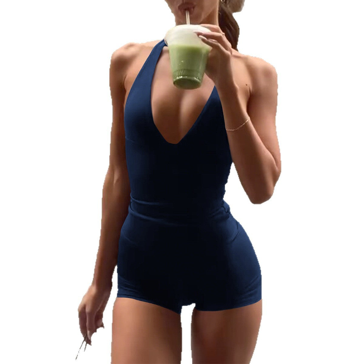 Women's Sports Yoga High Elastic Suspender Shorts Suit