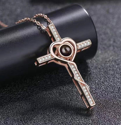 Projection Necklace Circular Collarbone Chain For Women