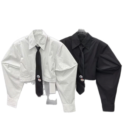 New Women's Clothing With Tie Short Shirt Fashion