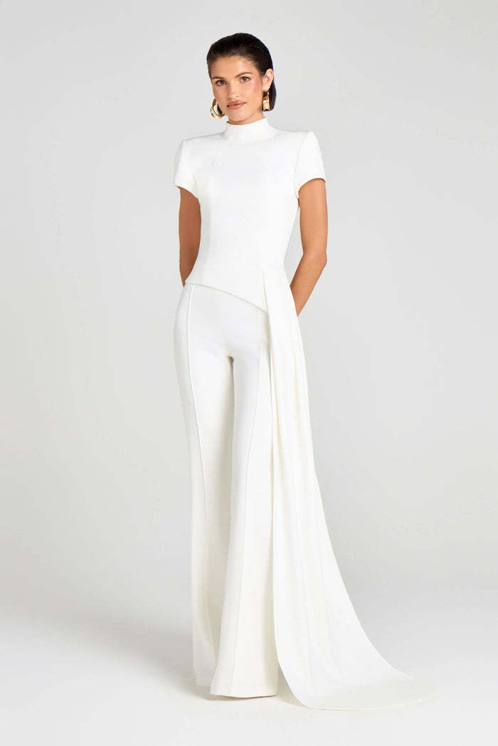 Draped Pants Sculpture Elegant Blouse And Pants Simple Female