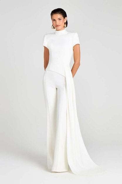 Draped Pants Sculpture Elegant Blouse And Pants Simple Female