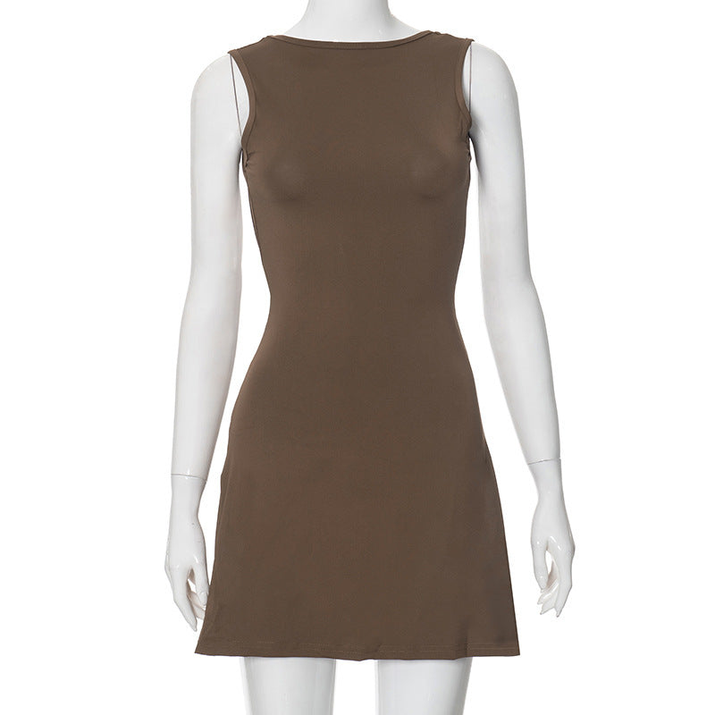 Backless Ruffles Casual Package Hip Dress