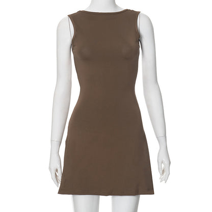 Backless Ruffles Casual Package Hip Dress