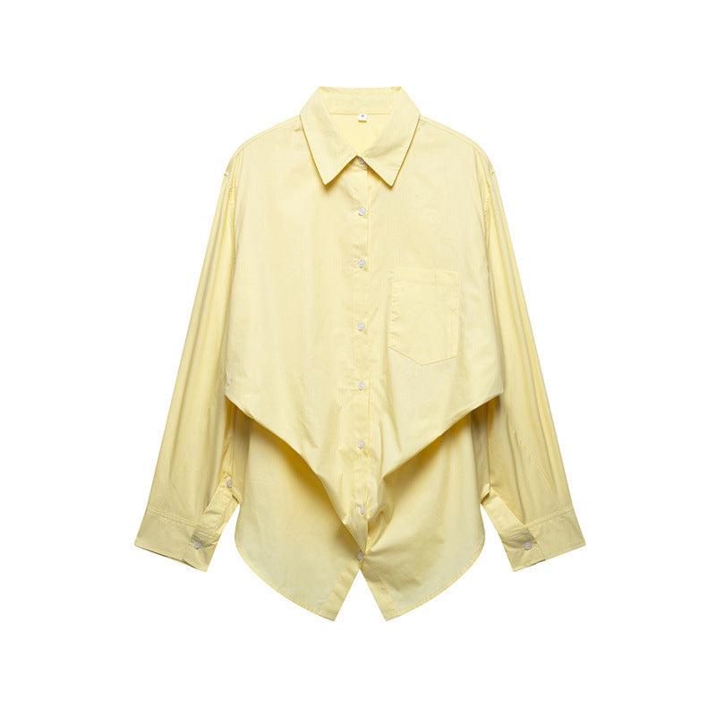 European And American Style Solid Color Loose Poplin Shirt