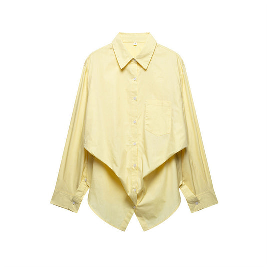 European And American Style Solid Color Loose Poplin Shirt