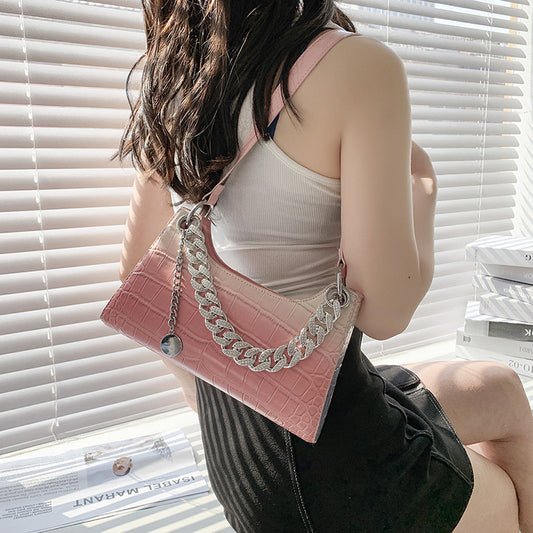Gradient Color Underarm Temperament Wild Chain Bag
