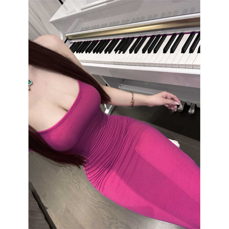 Sling Dress Female Korean Hot Girl Tight-fitting Cinched