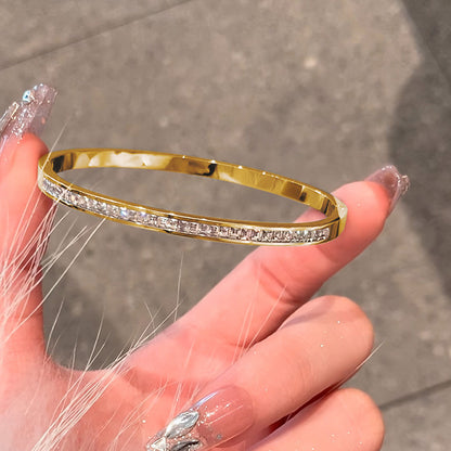 Stainless Steel Bracelet Women's Hand Jewelry High-grade Full Diamond Bracelet