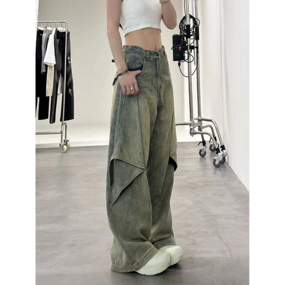 High Street Wide Leg Pants Design High Fashion Brand Loose Straight Pants