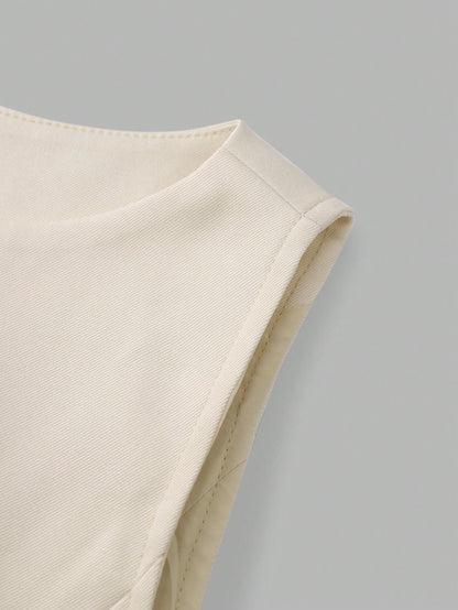 Women's Casual Minimalist Single-Breasted Cinched Waist Camisole, Summer