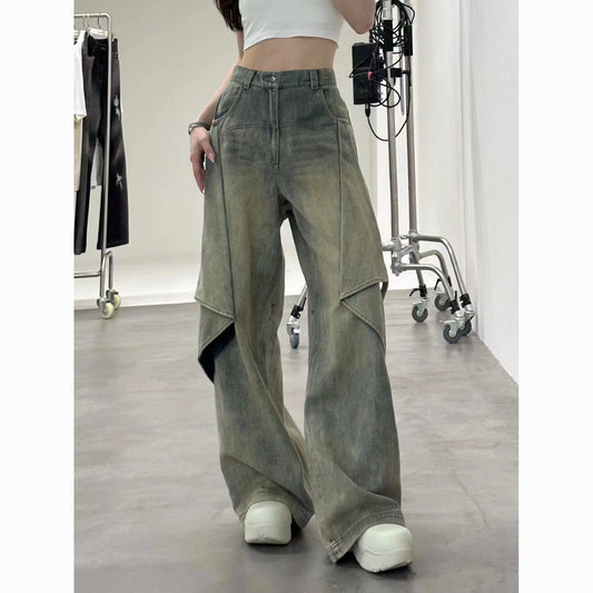 High Street Wide Leg Pants Design High Fashion Brand Loose Straight Pants