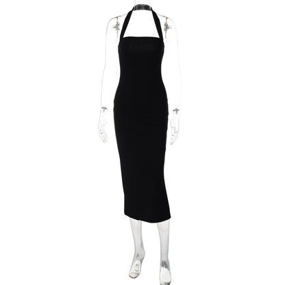 Women's Collar Halter Backless Fashion Dress