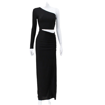 Fold Split Dinner Temperament Dress