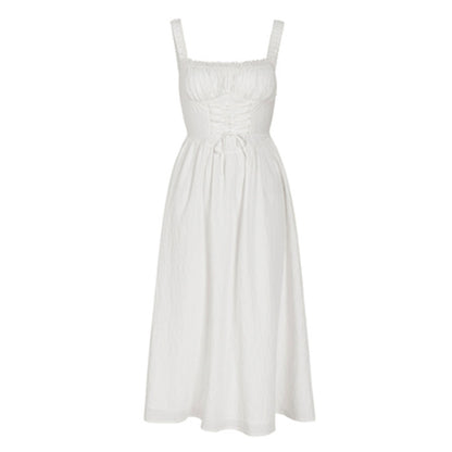 French Retro Square Collar Sling Dress