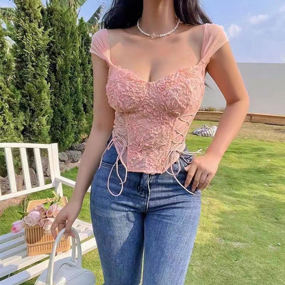 Lace Tube Top Underwear Spaghetti-strap Slip Female Outer Wear Short