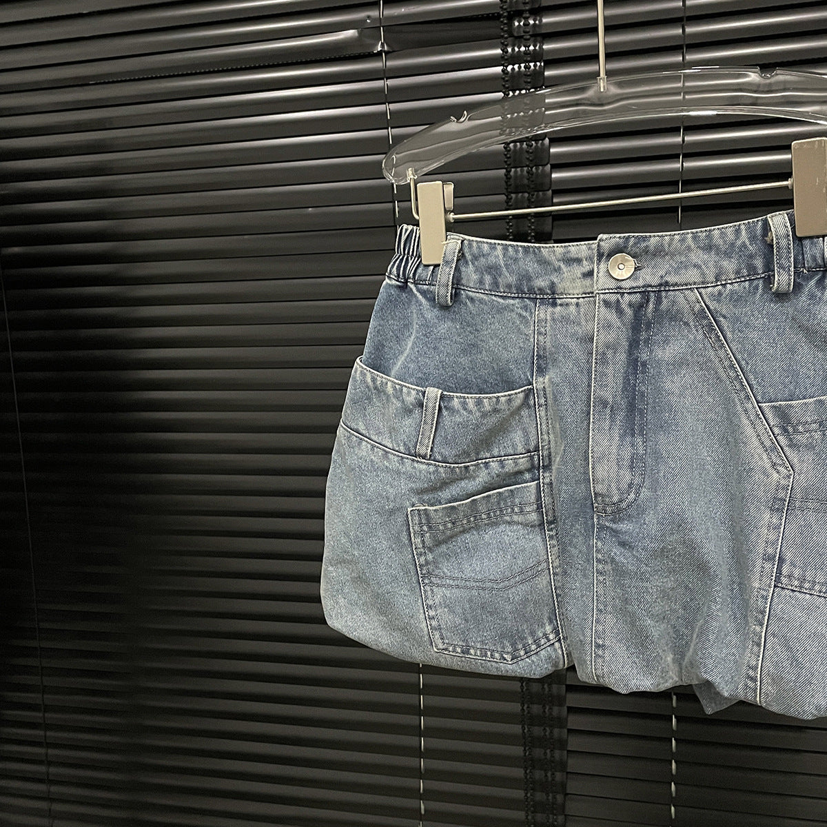 Summer Stereo Retro Pocket Denim Skirt