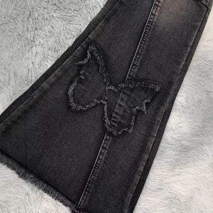 Fashion Elastic Plus Size Women's Denim Flared Pants