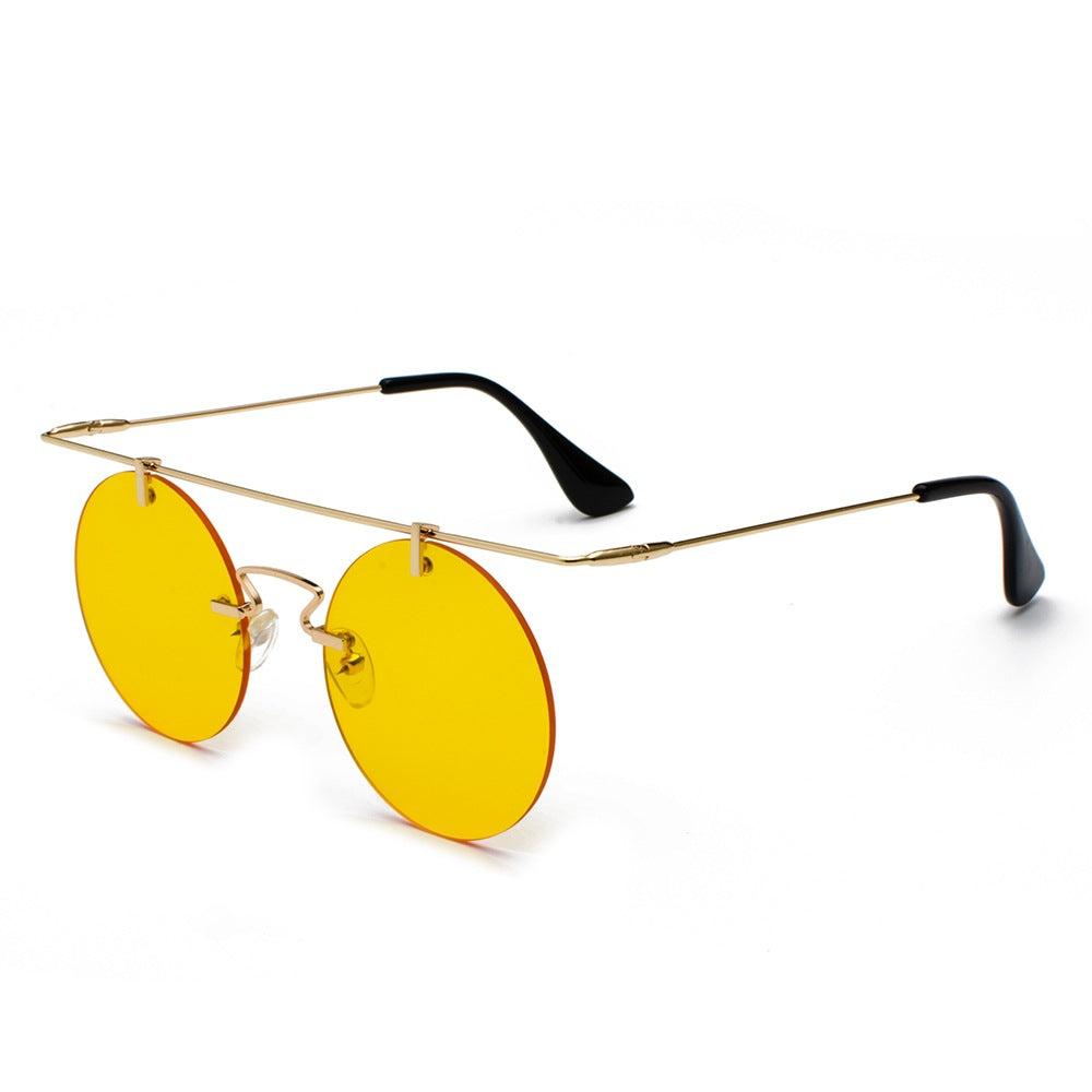 Frameless Lightweight New Retro Sunglasses Round Glasses