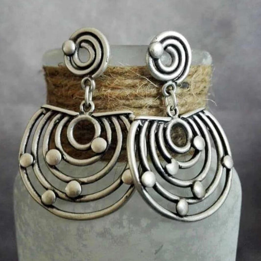 Hollow Spiral Bohemian Retro Metal Alloy Earrings
