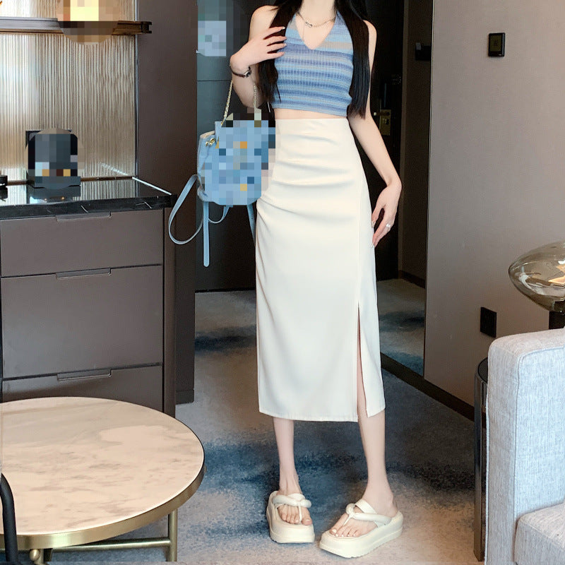 Split Skirt Women's Early Autumn Hip Skirt New High Waist Slimming