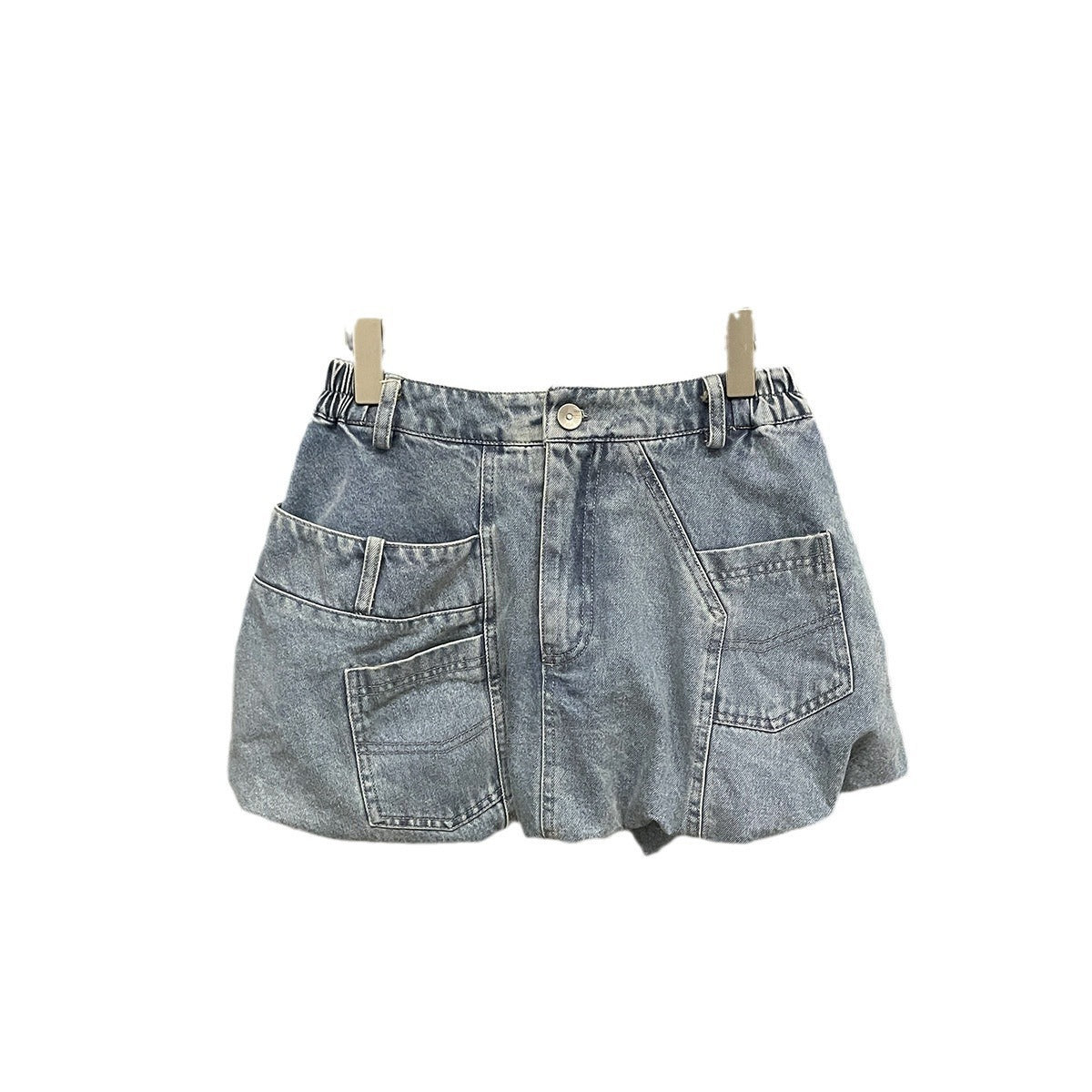 Summer Stereo Retro Pocket Denim Skirt