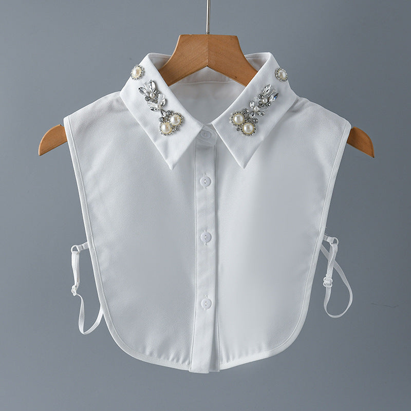 All-matching Women's Pearl Shirt Detachable Collar