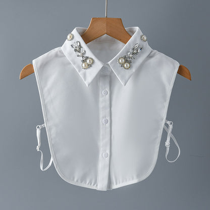 All-matching Women's Pearl Shirt Detachable Collar