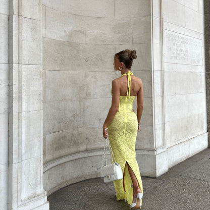 Pure Desire Halter Backless Dress