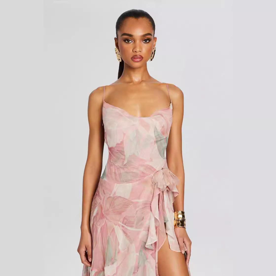 Women's Irregular Oblique Ruffled Skirt With Suspenders