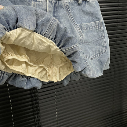 Summer Stereo Retro Pocket Denim Skirt