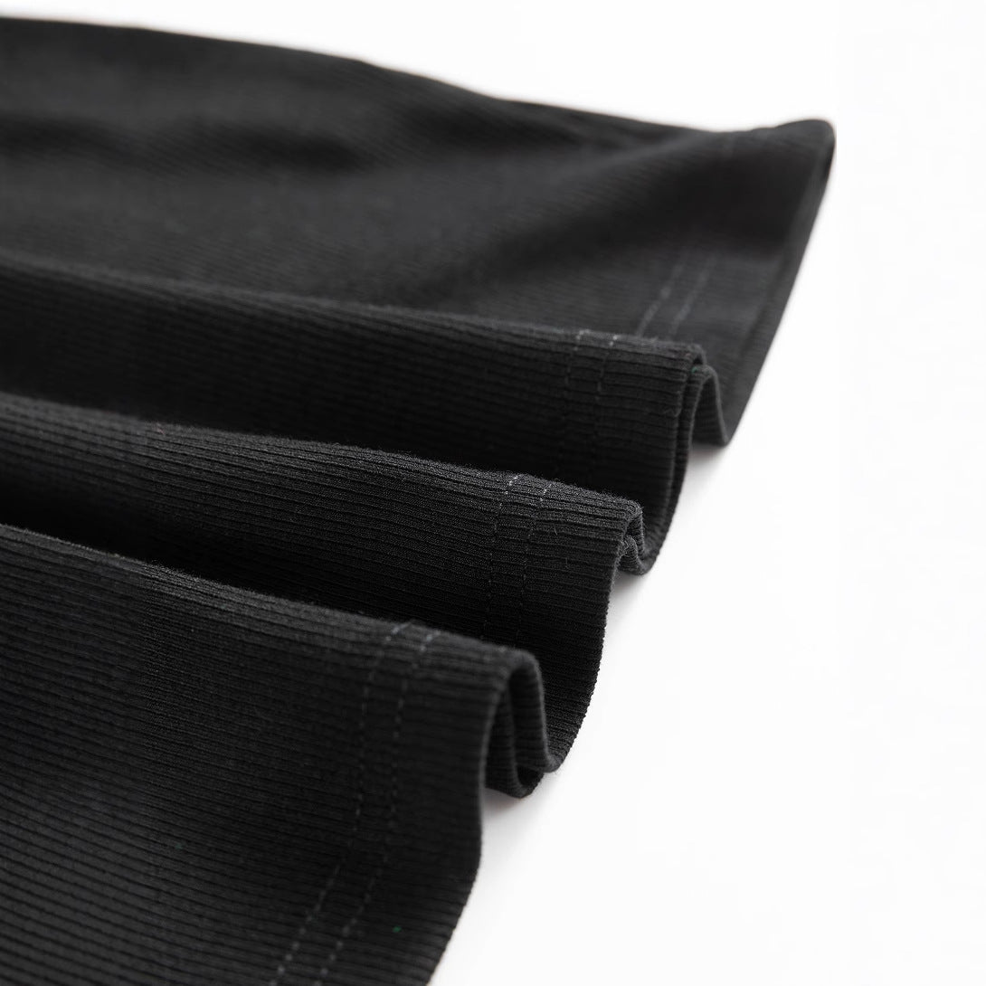 Pullover Women's Mesh Stitching Ruffle Cotton Short Sleeve Solid Color T-shirt