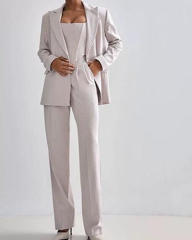 Casual Women's Suit Jacket Three-piece Set