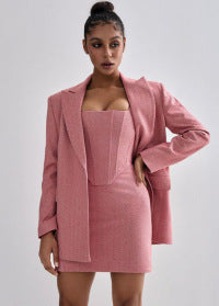 Casual Women's Suit Jacket Three-piece Set