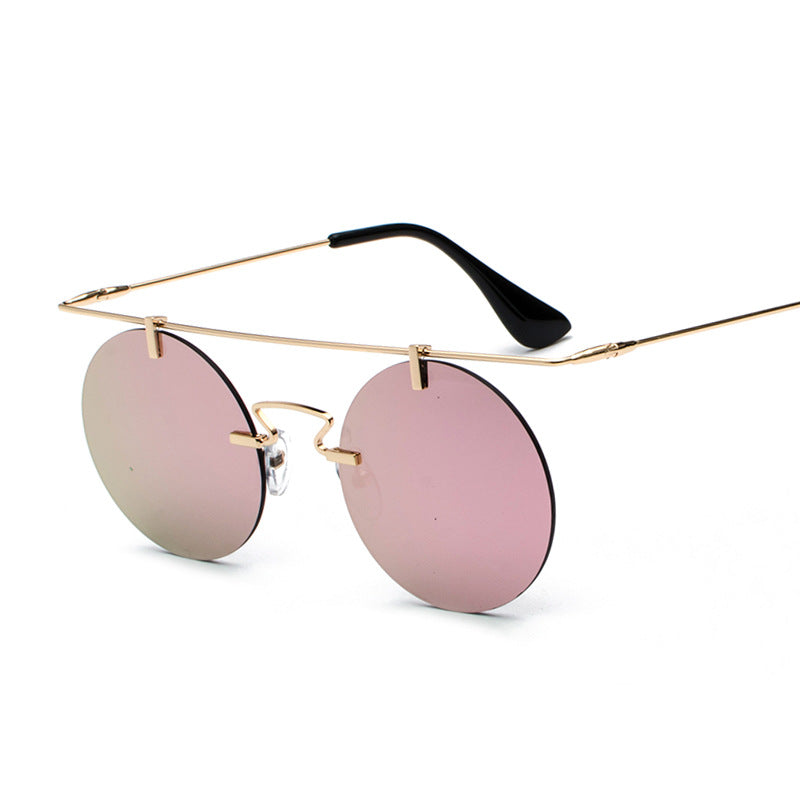 Frameless Lightweight New Retro Sunglasses Round Glasses