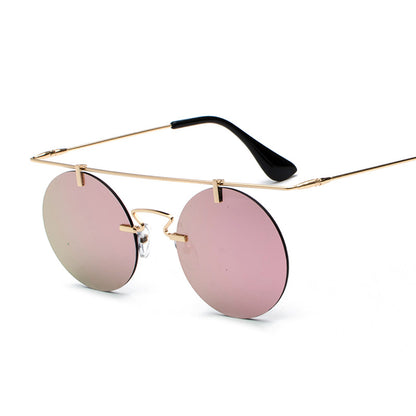 Frameless Lightweight New Retro Sunglasses Round Glasses