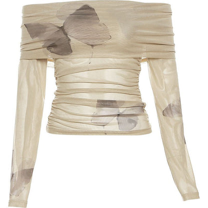 Early Autumn Sexy Off-the-shoulder Top For Women