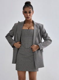 Casual Women's Suit Jacket Three-piece Set