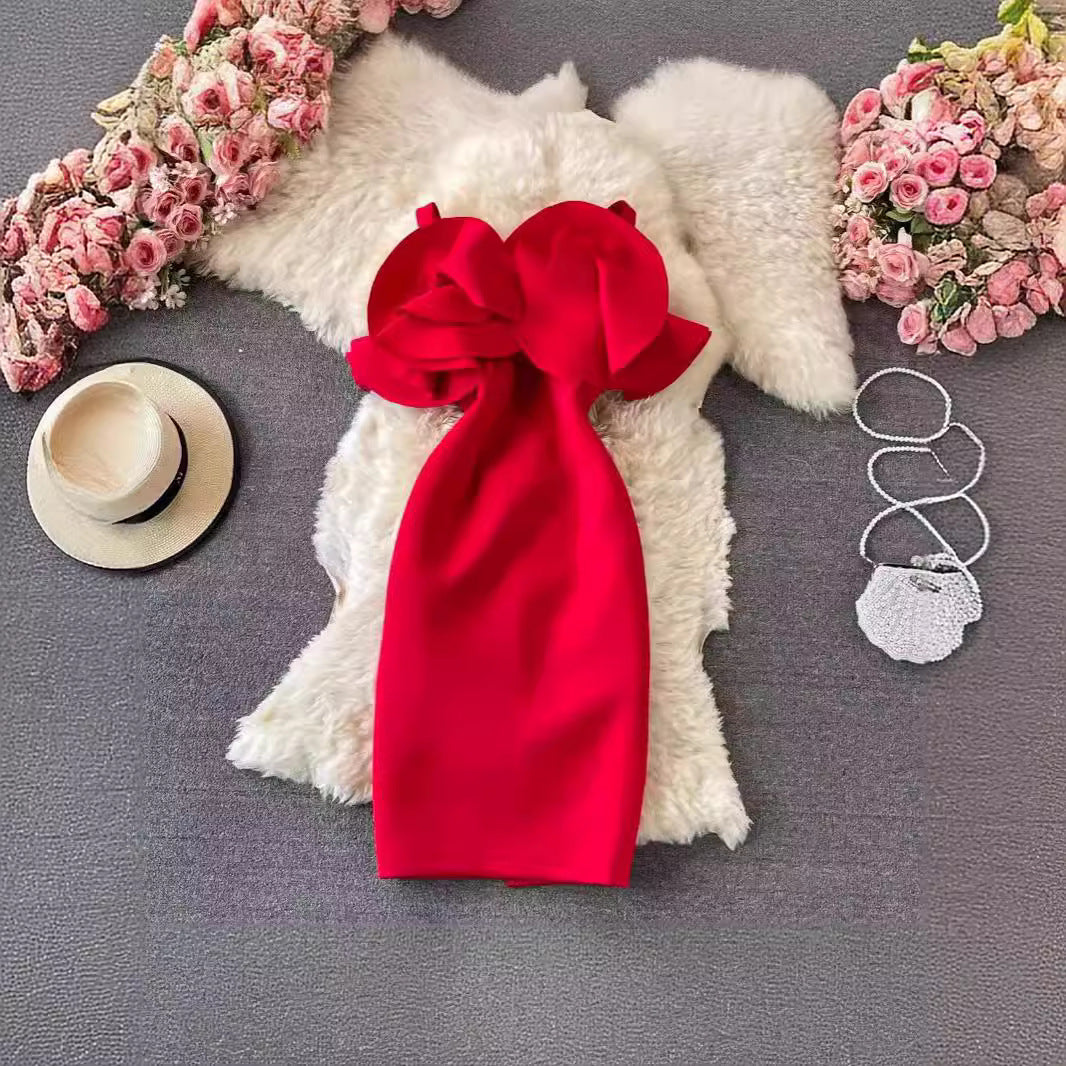 Women's Off-shoulder Shoulder-baring Sheath Dress