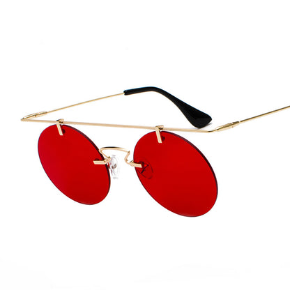 Frameless Lightweight New Retro Sunglasses Round Glasses