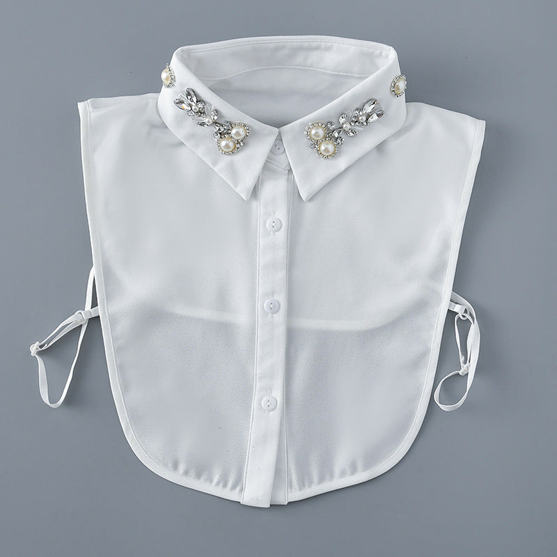 All-matching Women's Pearl Shirt Detachable Collar