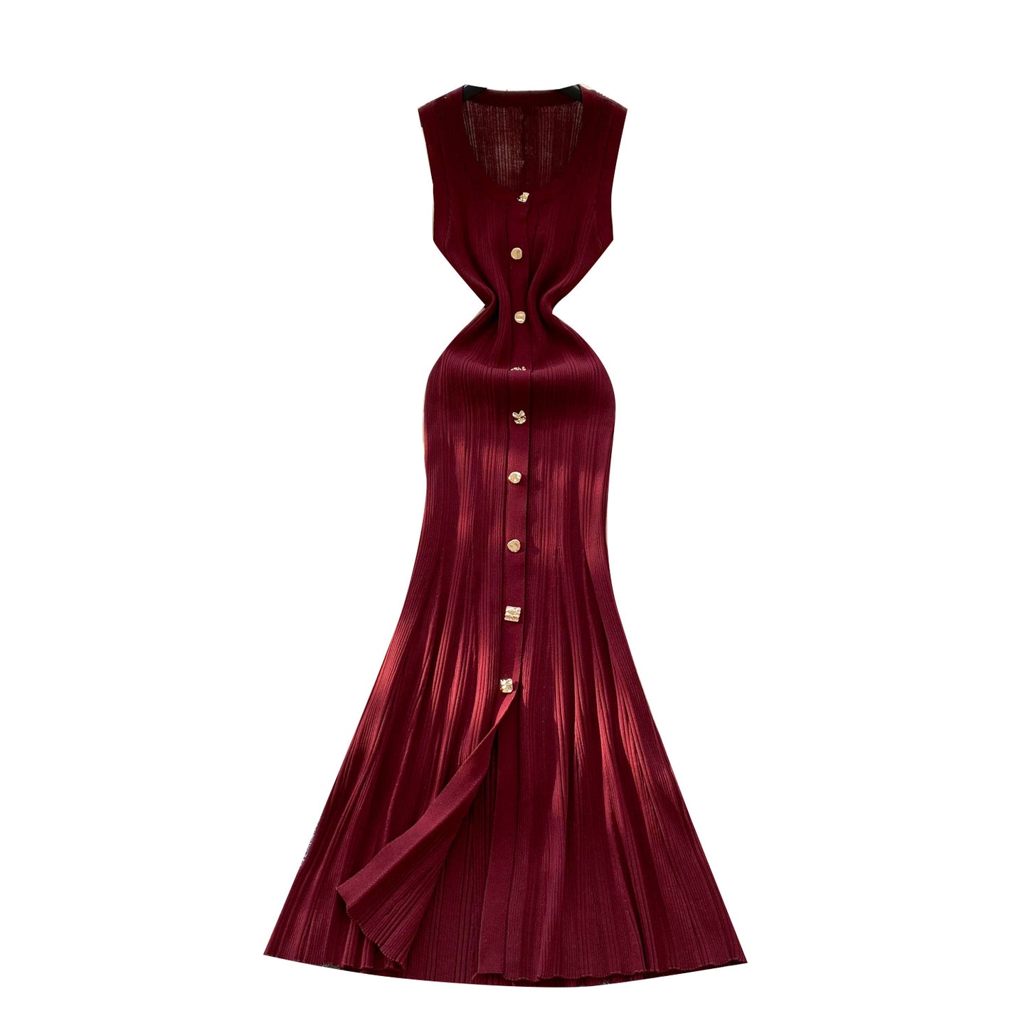 High-grade Round Neck Sleeveless Knitted Dress Women's Slim Fit