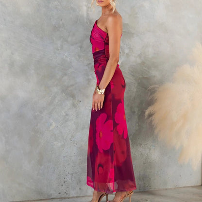 New European And American Plaid Waist Tight Sexy Backless Spaghetti Straps Dress Women