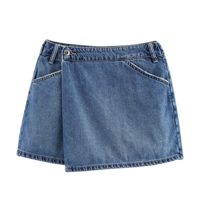 High Waist Denim Shorts Women's Design Temperament Slimming Hot Girl Culottes