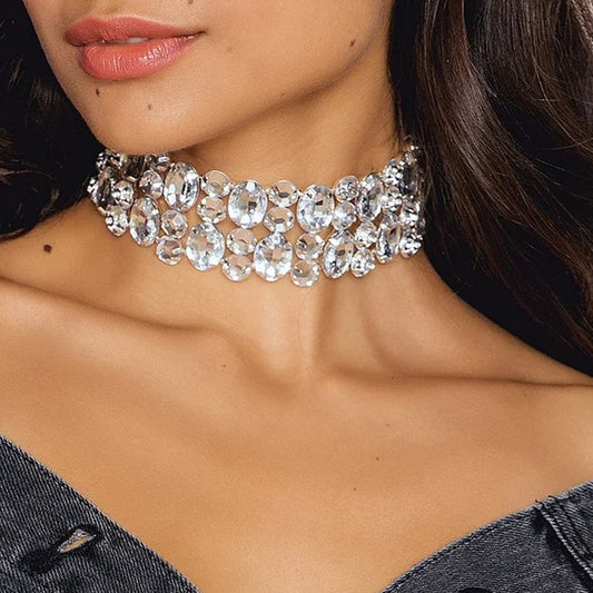 Hollow Jeweled All-match Rhinestone Necklace