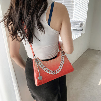 Gradient Color Underarm Temperament Wild Chain Bag