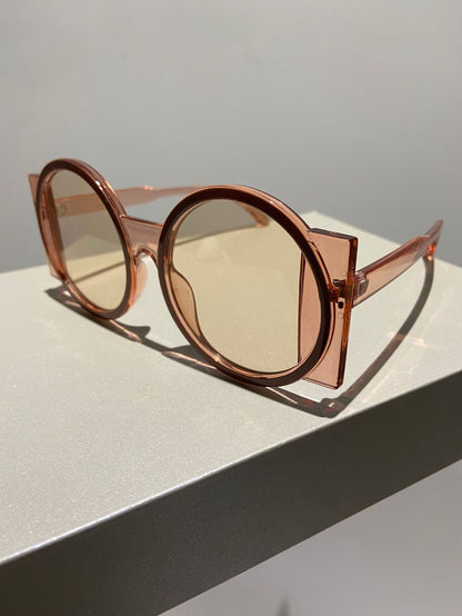 Round Large Frame Sunglasses Cool Contrast Color