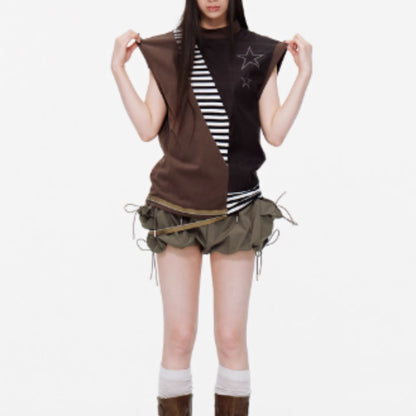 Lace Knot Elastic Design Shorts For Women